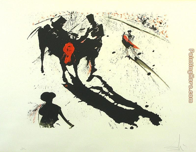 Bullfight 1 painting - Salvador Dali Bullfight 1 art painting